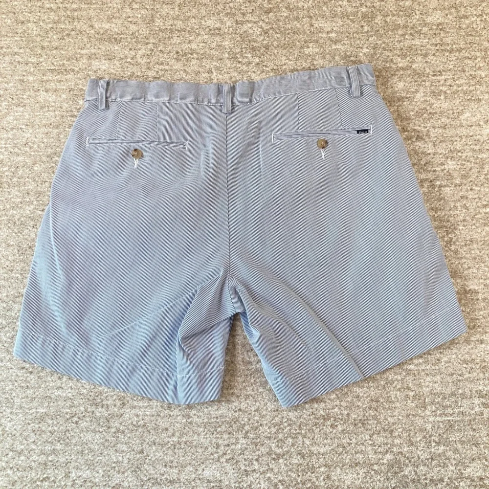Polo Ralph Lauren Mens 33 (Fit 32) Blue White Pinstripe Classic 6